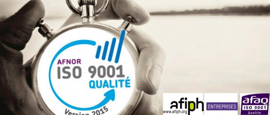 Afiph Entreprises confirme sa certification ISO 9001.